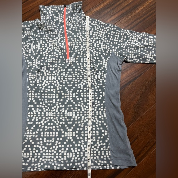 Columbia women’s medium quarter zip fleece pullover sweater, grey white - Picture 9 of 13